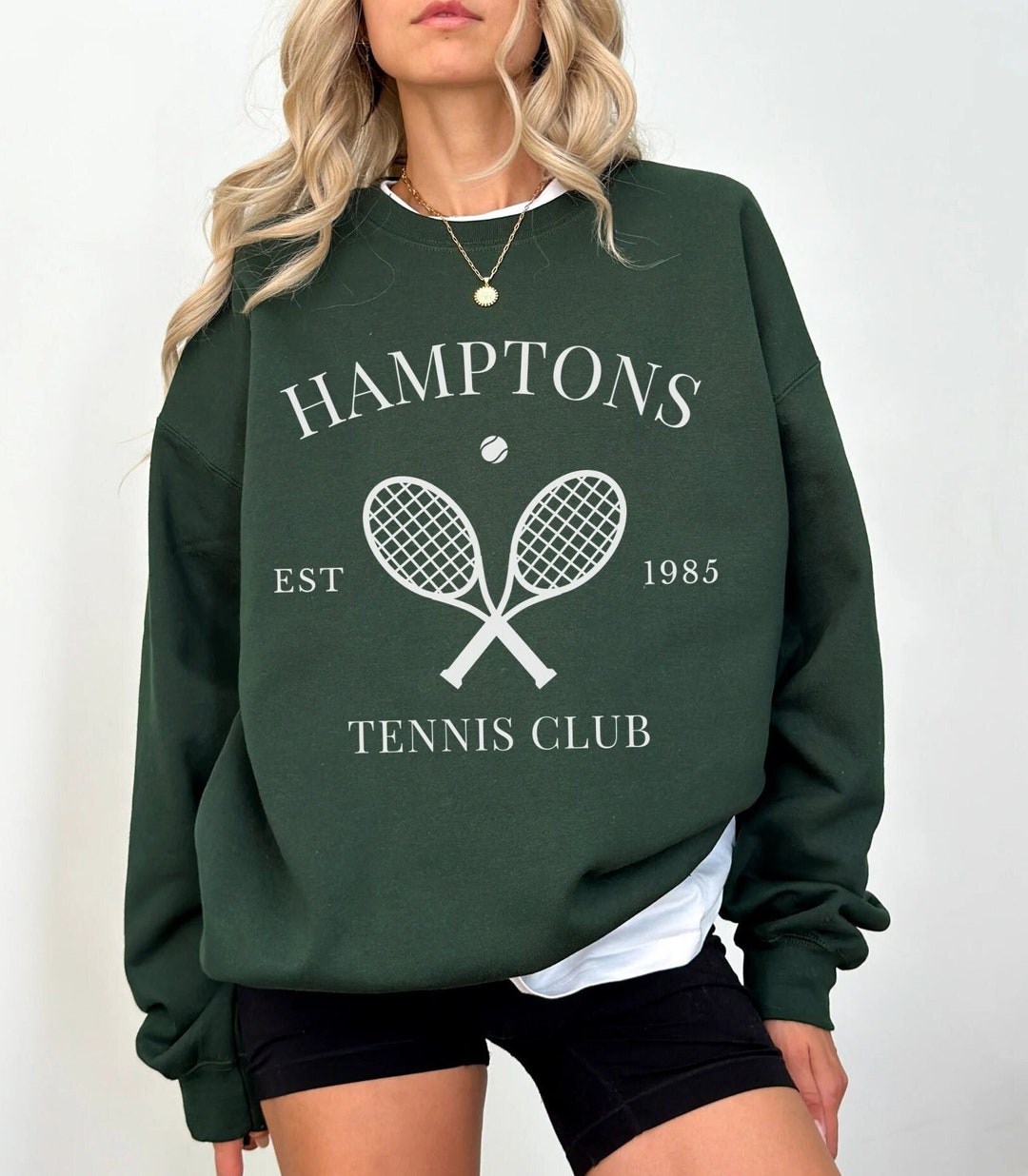 Hamptons Tennis Club Sweatshirt Holiday Tennis Sweatshirt Etsy