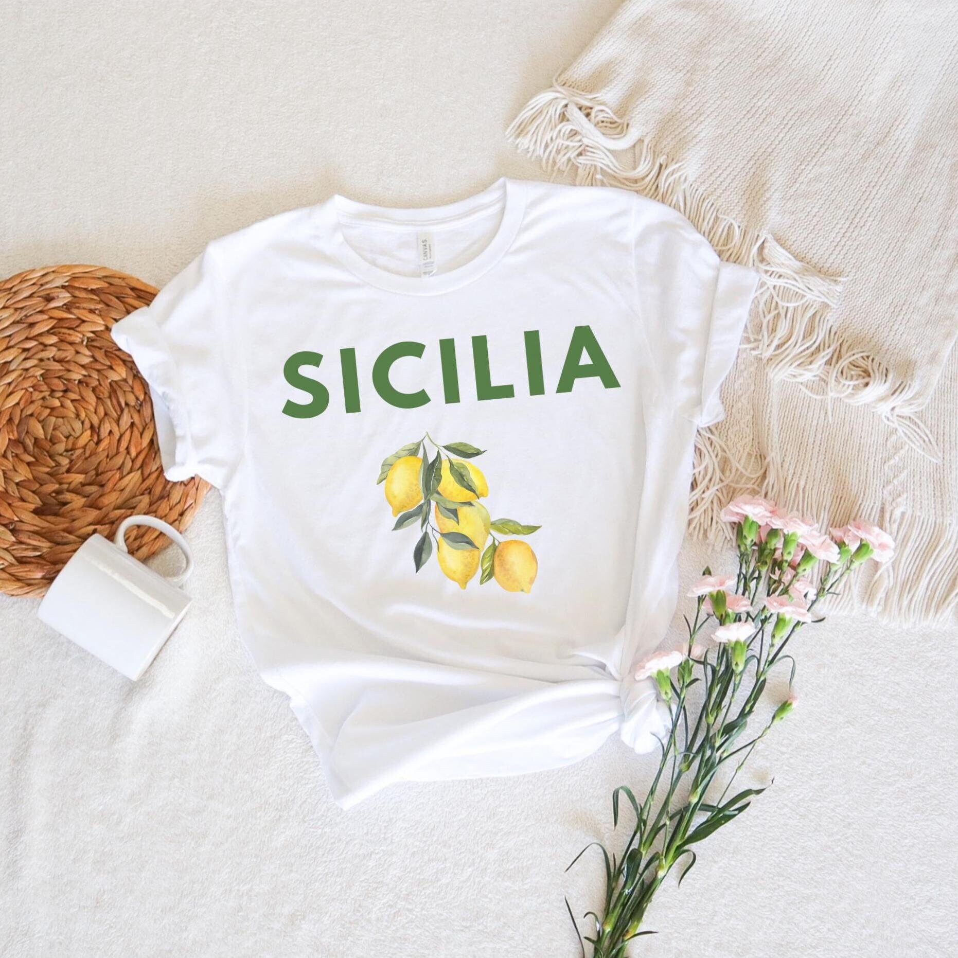 T-shirt Sicilia Italia En Coton Noir - Marque B&C - Manches Courtes - Neuf Avec étiquettes - Homme
