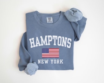 Bluza z kapturem Hamptons USA Sweat Beachy Crewneck Strój plażowy dla rodzeństwa Koszulka Ocean Love Prezenty urodzinowe dla przyjaciółek Dziewczyny Weekend Swag Ameryka T