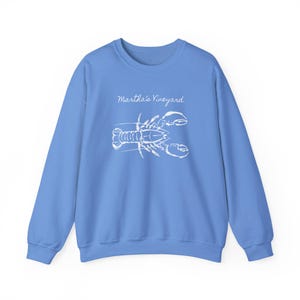 Martha’s Vineyard Sweatshirt Lobster Shirt Beachy Crewneck Oceancore Marthas Vineyard Shirt Massachusetts Sweat Coastal Granddaughter Cute T image 7
