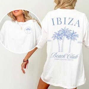 Ibiza Möhippa Kustnära Bach Anpassade Bröllopsdekorationer Tjejhelg Swag Cool Brudtärna Strandklubb Tema Sista Skålen på Kusten Y2K T