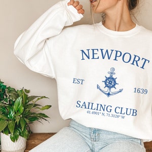 Newport Rhode Island Sweatshirt Rhode Island Gifts Newport Shirt Newport Ri Bachelorette Coquette Clothing Yacht Club Shirt Preppy Clothes