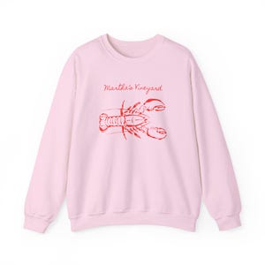 Martha’s Vineyard Sweatshirt Lobster Shirt Beachy Crewneck Oceancore Marthas Vineyard Shirt Massachusetts Sweat Coastal Granddaughter Cute T image 8