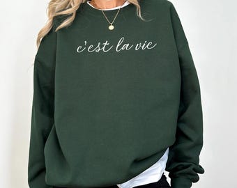 Bluza Cest La Vie Europa Wakacyjna koszula Preppy Ubrania Estetyczne bluzy C’est La Vie Koszula Paryż Tshirt Opcje dla żony Strój Y2K Top