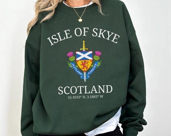 Bluza z kapturem Isle of Skye Europa Wakacyjna koszulka Turystyczna Szkocja Koszulka Preppy Ubrania Szkockie Koszule Estetyczne Bluzy Pomysł na Prezent GF Jesienne Ts