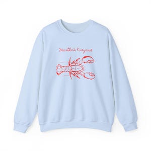 Martha’s Vineyard Sweatshirt Lobster Shirt Beachy Crewneck Oceancore Marthas Vineyard Shirt Massachusetts Sweat Coastal Granddaughter Cute T image 6