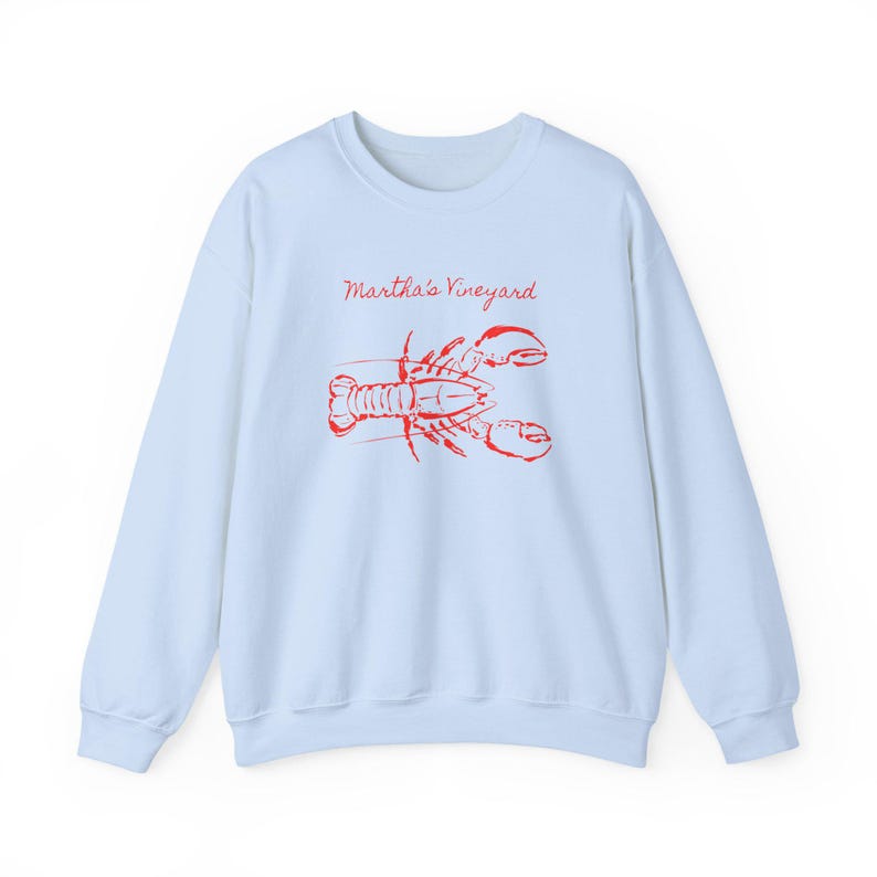 Martha’s Vineyard Sweatshirt Lobster Shirt Beachy Crewneck Oceancore Marthas Vineyard Shirt Massachusetts Sweat Coastal Granddaughter Cute T image 6