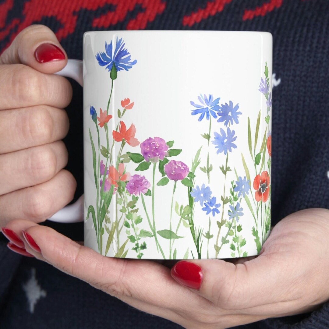 Boho Wildflower Mug Bday Gifts for Friends Spouse Gift Ideas Retro ...