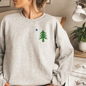 1901 Maine Flag Sweatshirt Acadia National Park Tshirt Bar Harbor Shirt Maine Shirt for Women Bday Gifts for Friends Girls Weekend Swag