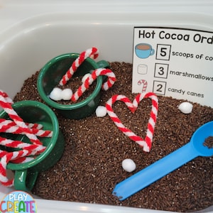 Hot Cocoa Math Sensory Bin
