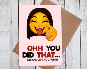 Ohh You Did That Card, Funny Thank You Card, Everyday Greeting Card, Clock It Emoji Card, Aesthetic Stationery, Creative Boss Digital Card