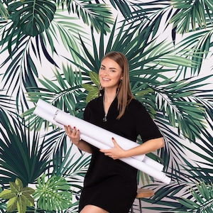 Removable wallpaper - Tropical Leaves Wallpaper - Wall mural - Tropical Wallpaper - Self adhesive wallpaper - Temporary wallpaper, Mural #46