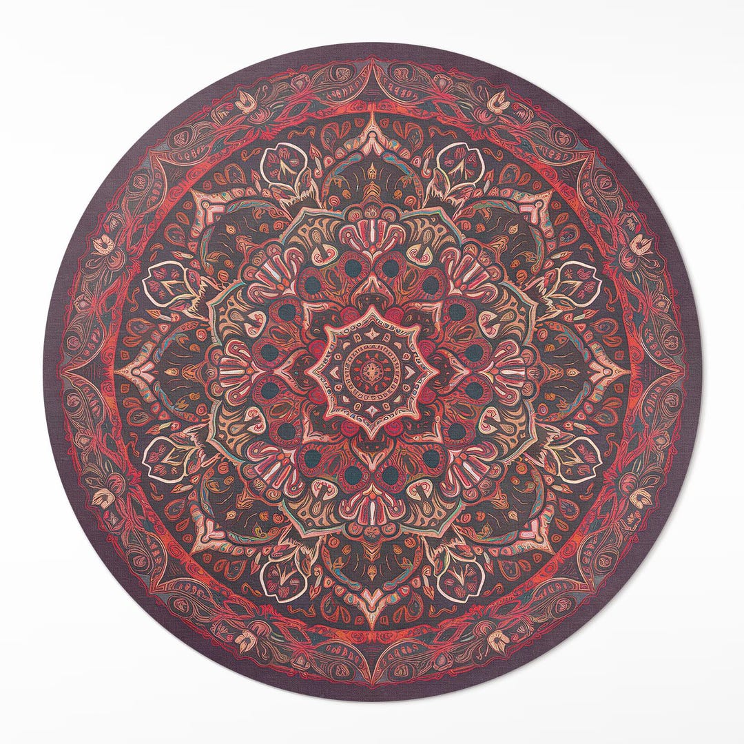 Mandala Rug Design Decorative Mandala in Persian Style Round Area Rug, Patterns Vinyl ...