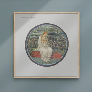 Poster Wall Art Love In A Tangle From The Flower Book 1905 By Sir Edward Burne Jones #524 Retro Poster, Crafts Movement, Painting