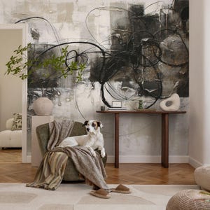 Abstraction Abstract Vortex White Wallpaper Mural, Peel & Stick or Paste the Wall, High Quality Print, Made to Measure