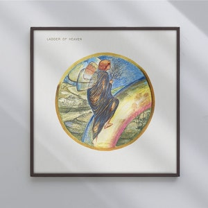 Poster Wall Art Ladder Of Heave From The Flower Book 1905 By Sir Edward Burne Jones #522 Retro Poster, Mysticism Fine Art, European