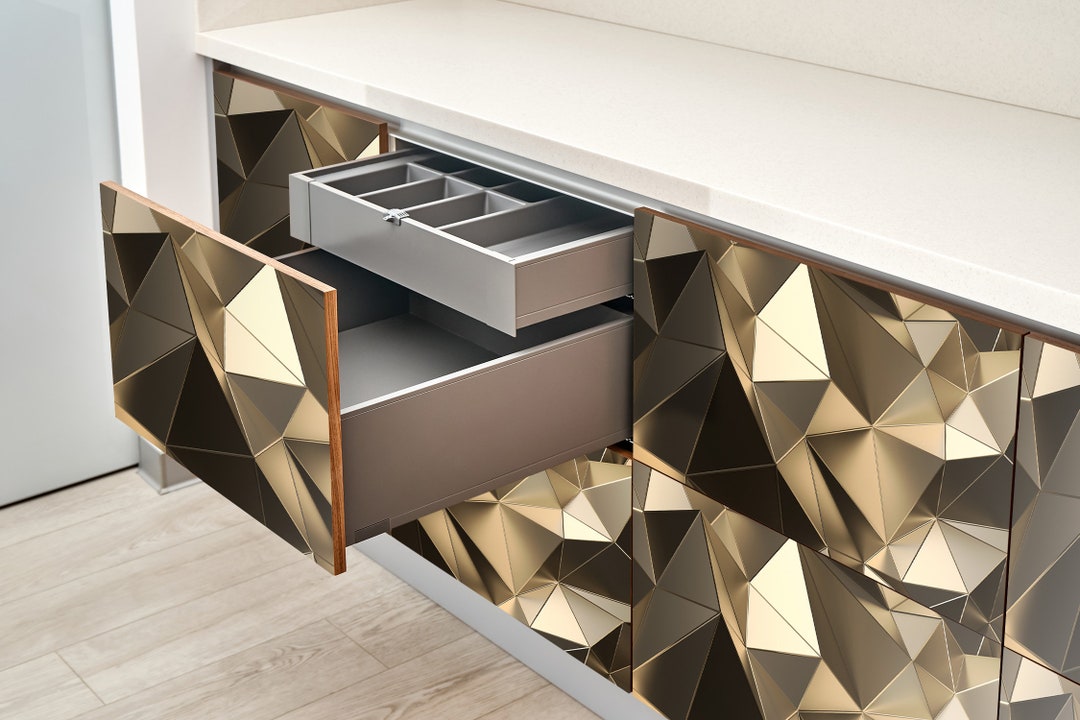 3D Triangles Furniture Sticker, Texture Adhesive Foils, Abstraction ...