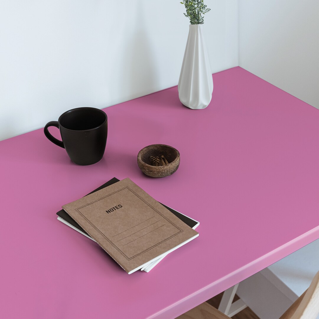 Pink Color Furniture Sticker, Texture Adhesive Foils, Solid Color Style ...