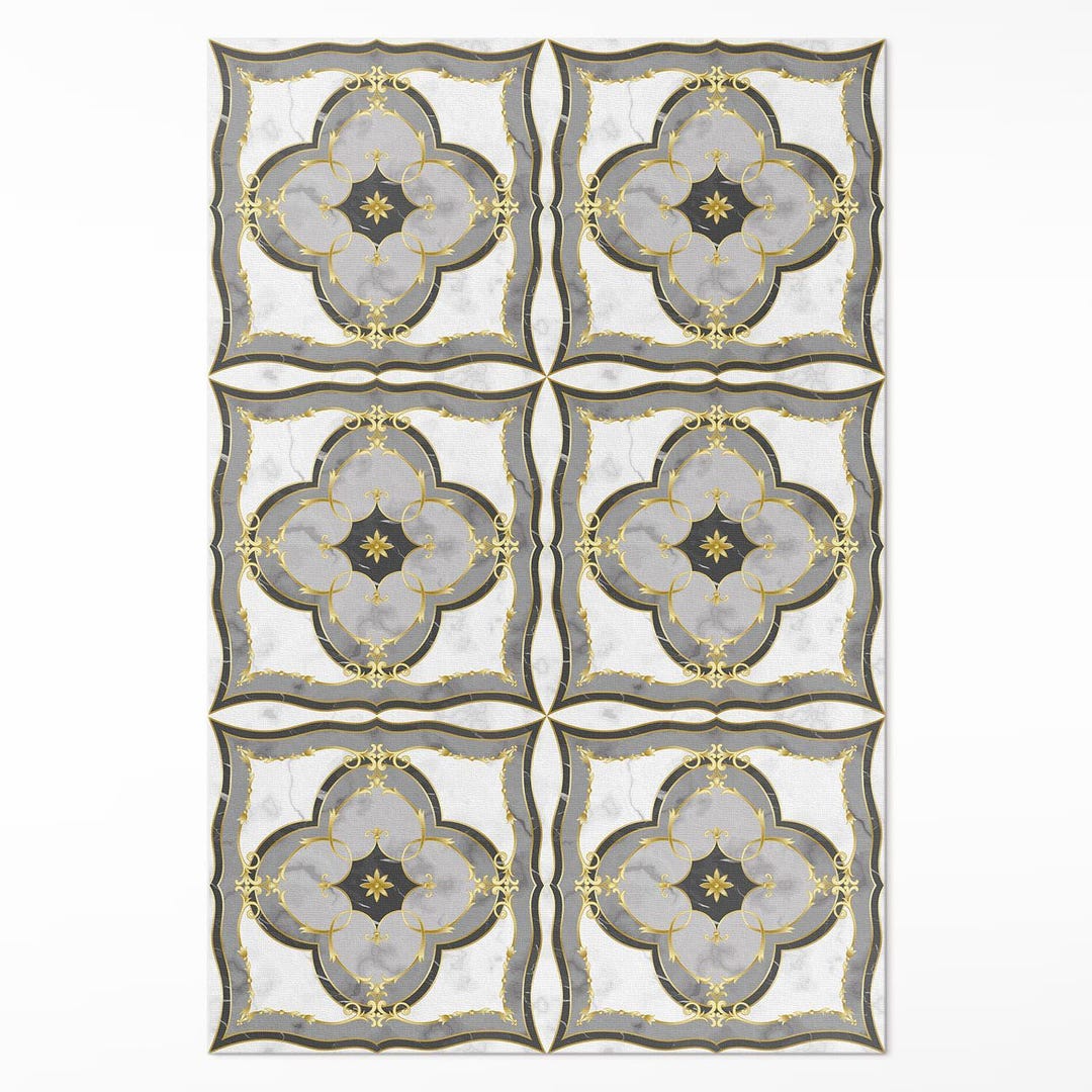 4 Tile Rug Decorative Tiles Patterned Tiles Rug for Living Room, Tiles and Tiles ...