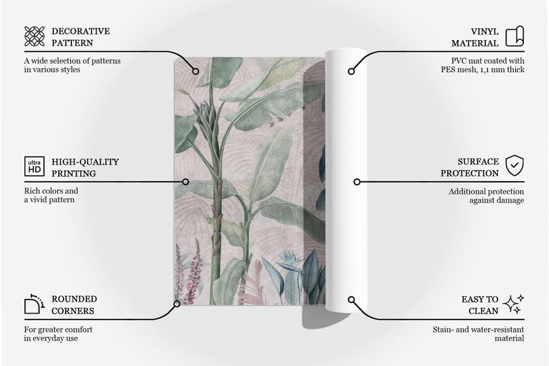 Alfombrilla para silla de oficina con diseño de llaves en espiral, alfombrilla en escala de grises, protector de suelo para silla de oficina, protector de suelo para silla con diseño abstracto, alfombrilla para silla de escritorio imagen 7