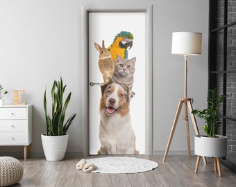 5 Pièces 26x17cm Chien Chat Mignon Drôle Auto-adhésif Siège De Toilette Autocollants Pour Couvercle Mur Salle De Bain Bol Décalcomanie Autocollants Art Signe Décor