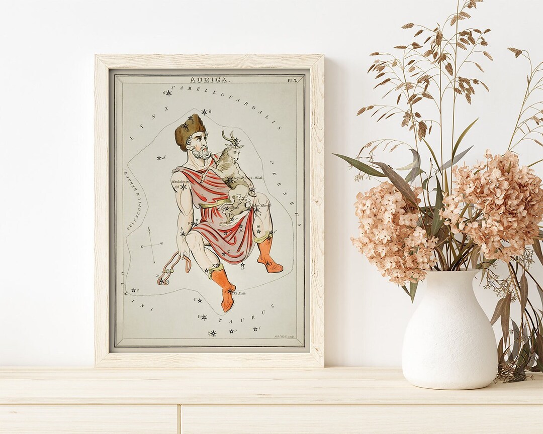 Poster Wall Art Chart Illustration Auriga Constellation Sidney Etsy