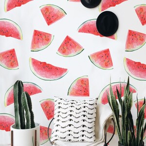 Removable wallpaper - Watermelon Wallpaper - Peel and stick wallpaper - Watercolor wallpaper - Self adhesive wallpaper - Tropical wall #13