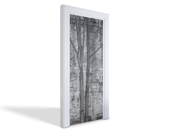 Bäume Und Wand Türaufkleber, Selbstklebende Abdeckung, Tür Wandbild, Schwarz Weiss Tür Aufkleber, Büro Tür Aufkleber