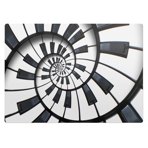 Alfombrilla para silla de oficina con diseño de llaves en espiral, alfombrilla en escala de grises, protector de suelo para silla de oficina, protector de suelo para silla con diseño abstracto, alfombrilla para silla de escritorio imagen 2