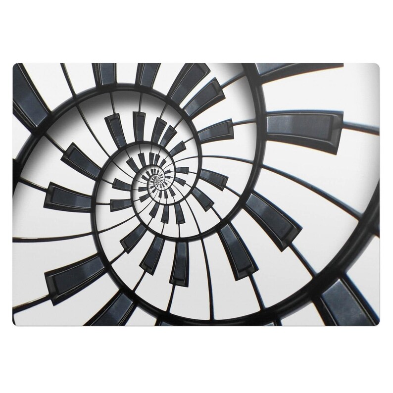 Alfombrilla para silla de oficina con diseño de llaves en espiral, alfombrilla en escala de grises, protector de suelo para silla de oficina, protector de suelo para silla con diseño abstracto, alfombrilla para silla de escritorio imagen 2