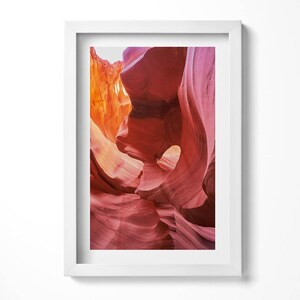 Rainy Rocks Print in Frame, Landscape Art Print, Red Wall Art, Home Decorations