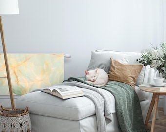 Pastel Marble Decorated Stone Texture Radiator Cover, Green Magnet Mat, Heating Cover, Mat For Radiator