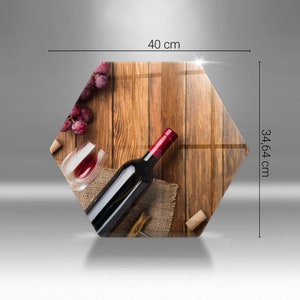 A Bottle Of Red Wine Cutting Board, Tempered Glass Chopping Board, Brown Kitchen Decorations, Large Chopping Board, Round Cutting Board image 7