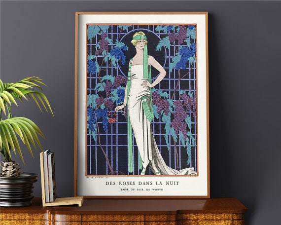 Dresses at Night an Evening Dress That is Worth Fashion Illustration by  George Barbier Poster, Purple Old School Theme, Retro Bedroom - Etsy