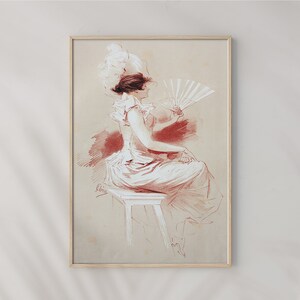 Old Poster Of Cute Woman In A Old Fashioned Dress In The Retro Book Les Maitres De Laffiche By Roger Marx 1897 Poster, Eclectic Artwork