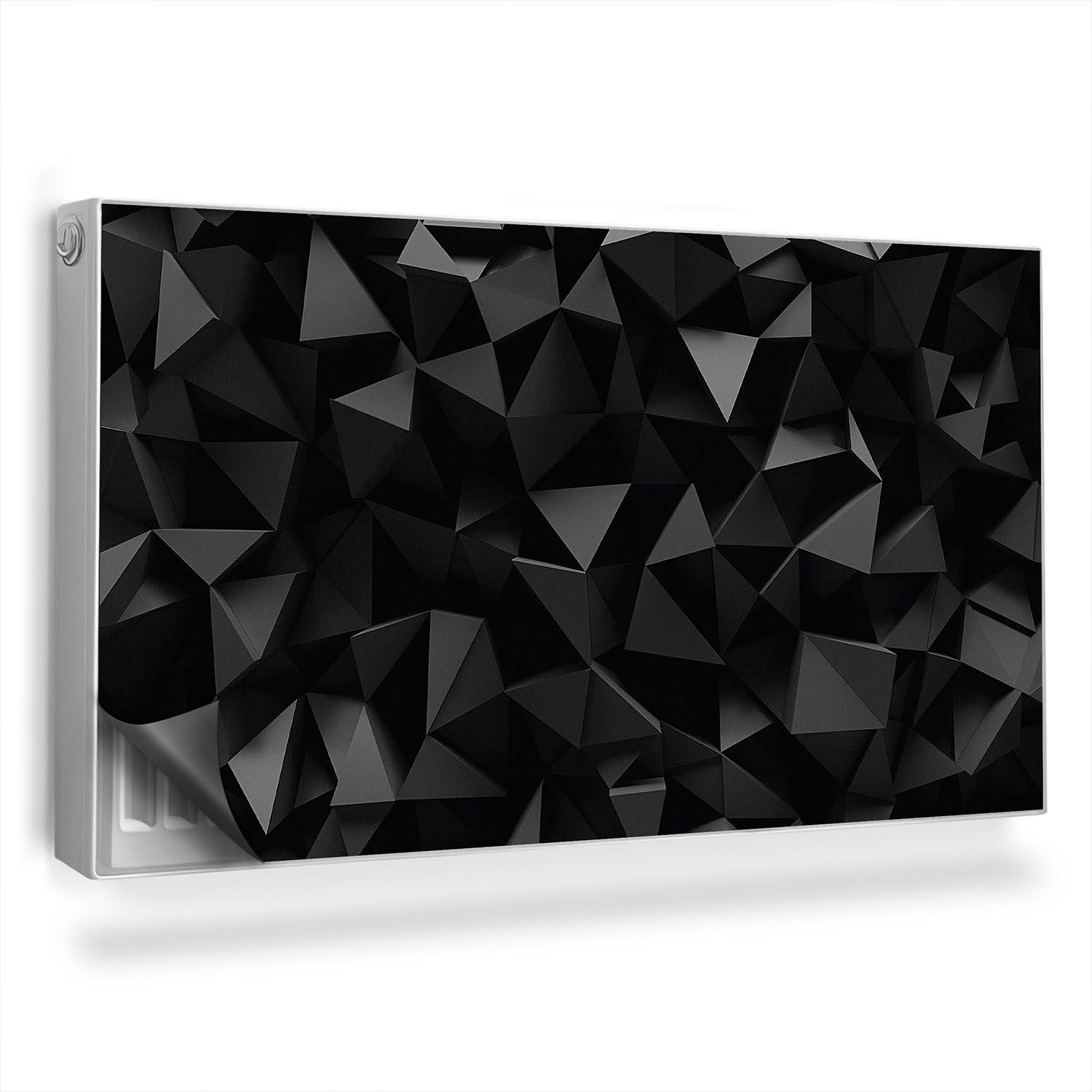 Abstract Modern 3D Texture Heating Cover, Black Magnetic Printed Mat ...