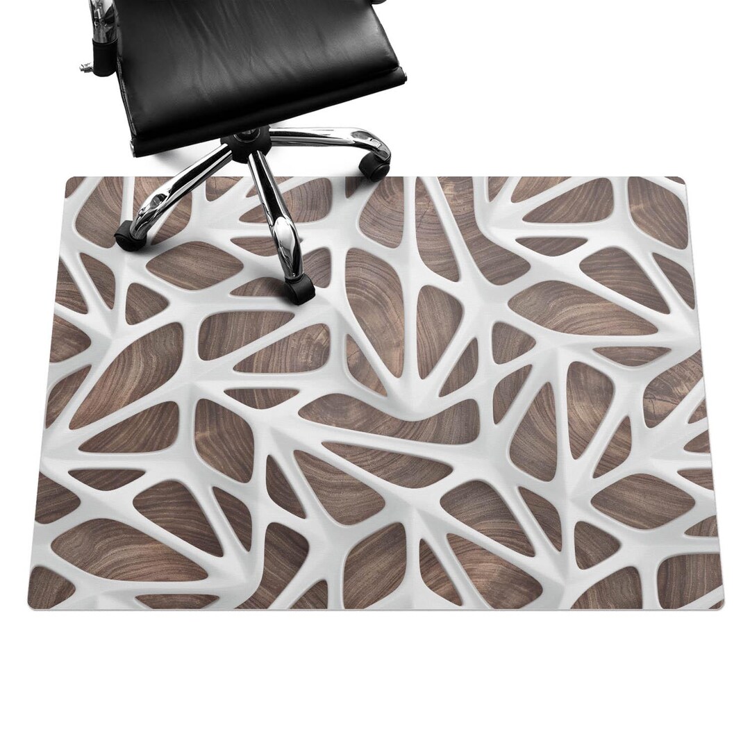 Openwork Structure Computer Chair Mat, Brown Office Chair Mat, Chair ...