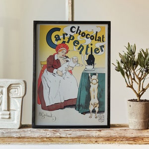 The Advertising Poster Of Chocolate In The Retro Book Les Maitres De Laffiche By Roger Marx 1897 Poster, Yellow Retro Home Art