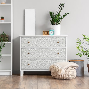 Ornamental pattern Furniture Sticker, Texture Adhesive Foils, Texture Style veneer, Gray Furniture Decals, Waterproof Sticker