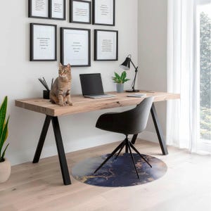 Alfombrilla de mármol abstracto para silla de oficina, alfombrilla azul marino, protector de suelo para silla de oficina, protector de suelo para silla con diseño abstracto, alfombrilla para silla de escritorio imagen 1