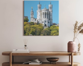 Notre-Dame Basilica Canvas, Wall Art Picture, Blue Wall Decoration, Travel Canvas Art