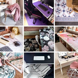 Color Black Chair Mat, Black Office Chair Floor Protector, Chair Floor Protector, Pattern Desk Chair Mat, Computer Chair Mat image 9