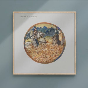Poster Wall Art Saturn Loathing From The Flower Book 1905 By Sir Edward Burne Jones #530 Poster, Painting Print, XIX Century Art