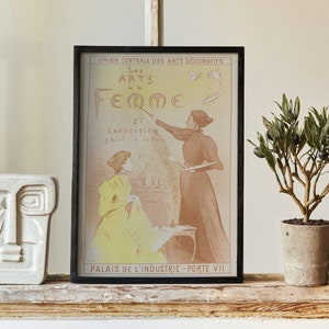 The Poster Of Advertisment Of Women Arts Exhibition In The Retro Book Les Maitres De Laffiche By Roger Marx 1897 Poster, Brown Retro Art