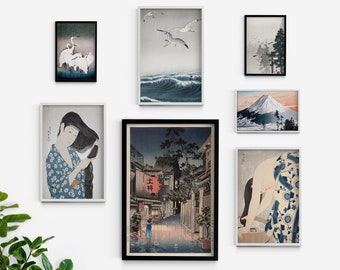 Set di poster decorativi in stile Japandi, WallArt, dipinti murali beige, stampe con illustrazioni nere, regalo retrò per donna, grafica di qualità