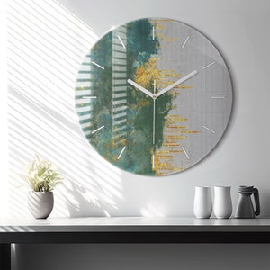 Decorative pattern Glass Clock, Multicolour Minimalistic Clock, Abstract Wall Clock, Custom Wall Clock, Numbers or Lines