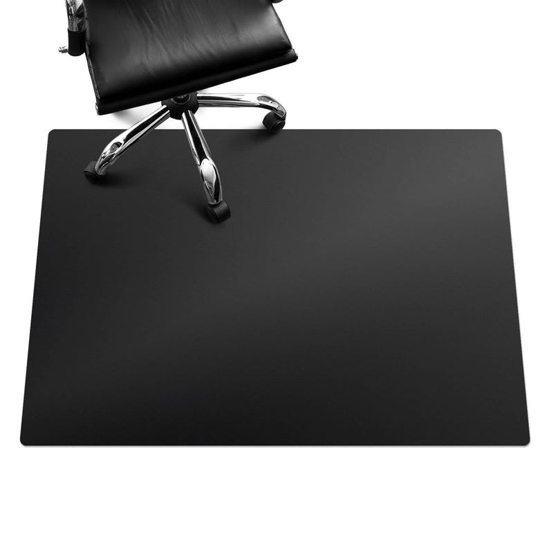 Color Black Chair Mat, Black Office Chair Floor Protector, Chair Floor Protector, Pattern Desk Chair Mat, Computer Chair Mat image 2