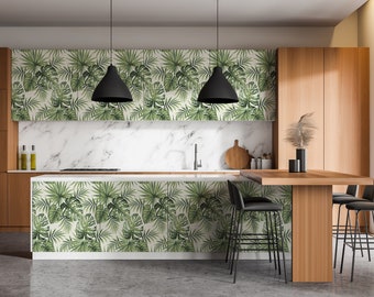 Monstera Blätter Möbel Aufkleber, Struktur-Klebefolien, Pflanzen Style Furnier, Möbel Aufkleber, wasserfester Aufkleber