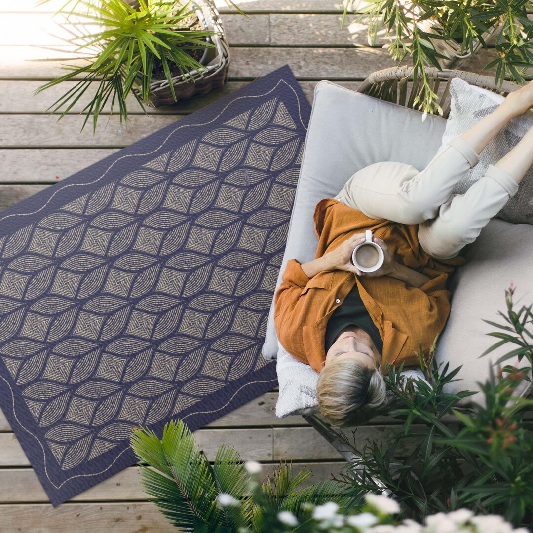Geometric Weave Decorative Pattern Outdoor Rug, Patterns Patio Carpet ...
