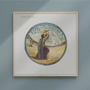 Poster Wall Art Golden Greeting From The Flower Book 1905 By Sir Edward Burne Jones #514 Wall Decoration, XIX Century Art, Retro Poster